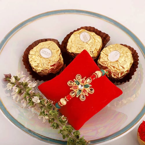 Buy Great Rakhi N Ferrero Rocher Hamper