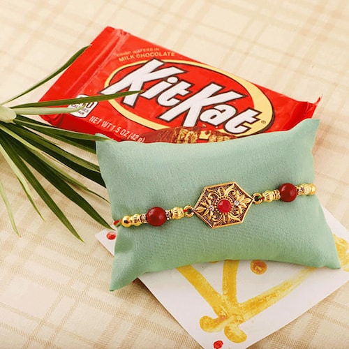 Buy Cute Rakhi With Kit Kat Combo
