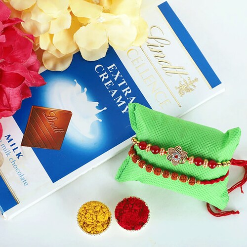 Buy Broterhood Rakhi With Lindt Chocolate Bar
