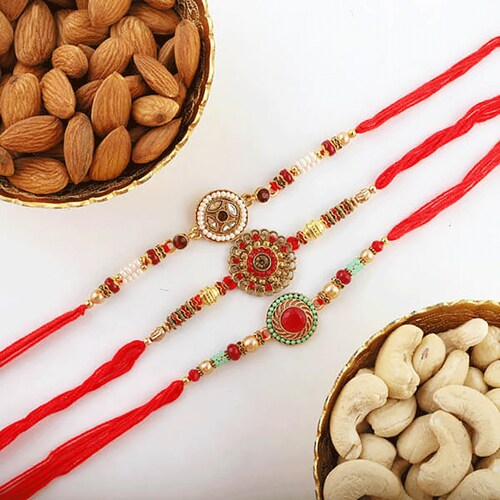 Buy Almond Cashew Trio Rakhis