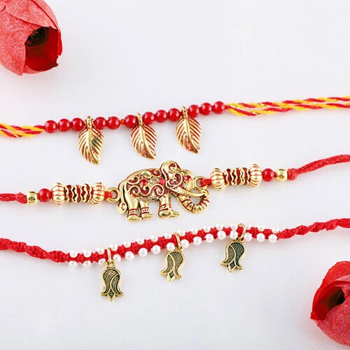 Buy Set Of Trio Rakhis Wishes