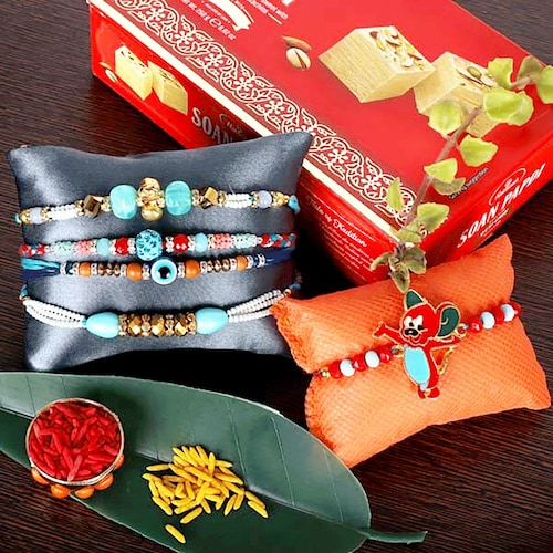 Buy Soan Papdi Rakhis Set Of Five