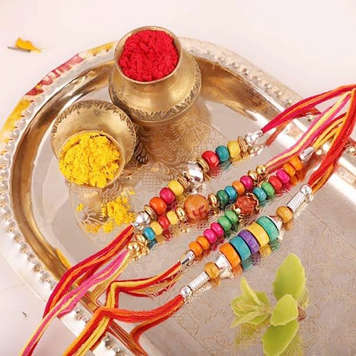 Buy Set Of Four Beads Hit Rakhis