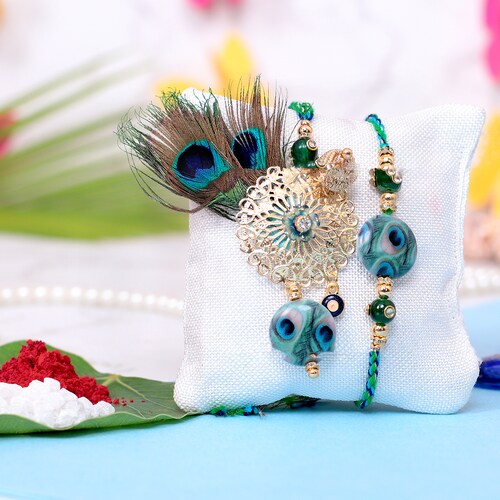 Buy Peacock Feather Beauty Rakhis