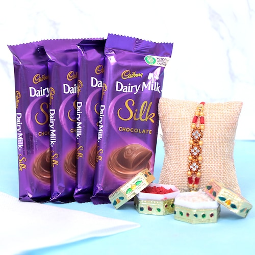 Buy Bro Rakhi With 4 Dairy Milk Chocolates