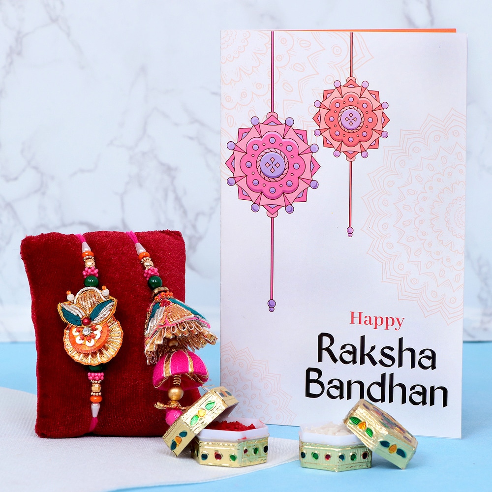 Thrilled Bhaiya Bhabhi Rakhi Set | Winni.in