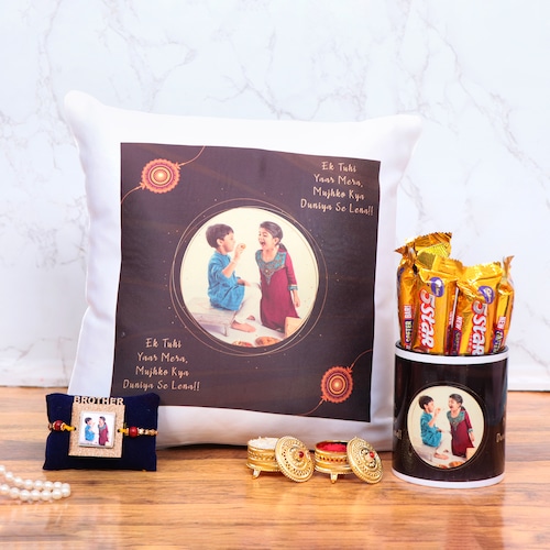 Buy Personalized Gesture Rakhi Combo With Five Star