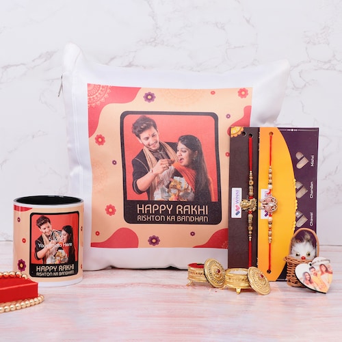 Buy Customize Trio Gift With Rakhi Combo