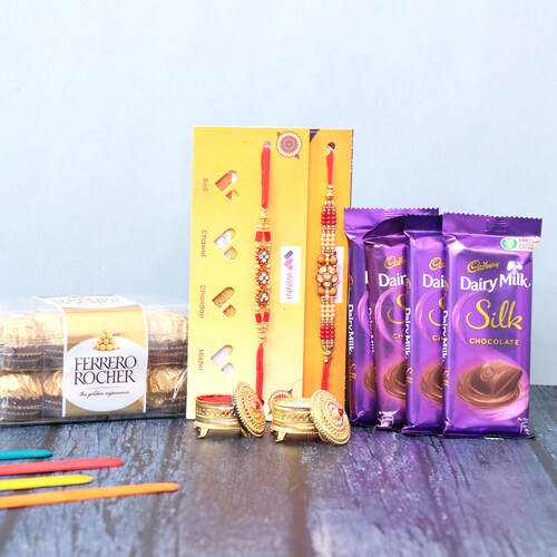 Buy 2Bro Rakhis With Chocolates Vibes