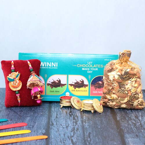 Buy Lumba Rakhi Set With Choco N Dry Fruits Pack