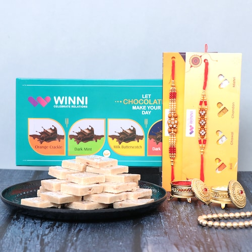 Buy Kaju Katli Overloaded Rakhi Gift Combo