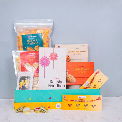 Buy Happy Raksha Bandhan Wishes Box Hamper