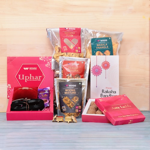 Buy Belt Accessory Rakhi Hamper With Sweet N Salty Treats
