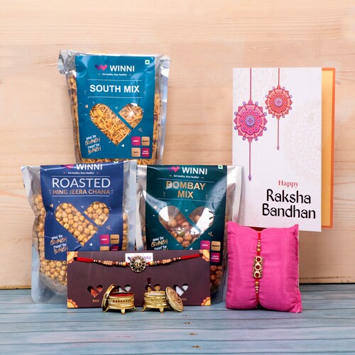 Buy Rakhi Greetings With Namkeen Snacks