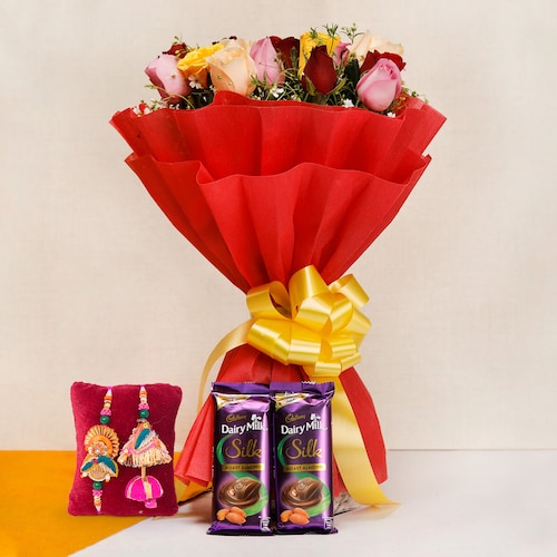 Buy Cadbury Chocolate N Mix Roses Rakhi Hamper