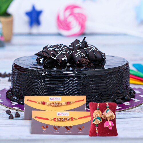 Buy Dark Choco Cake With Rakhi Blessings