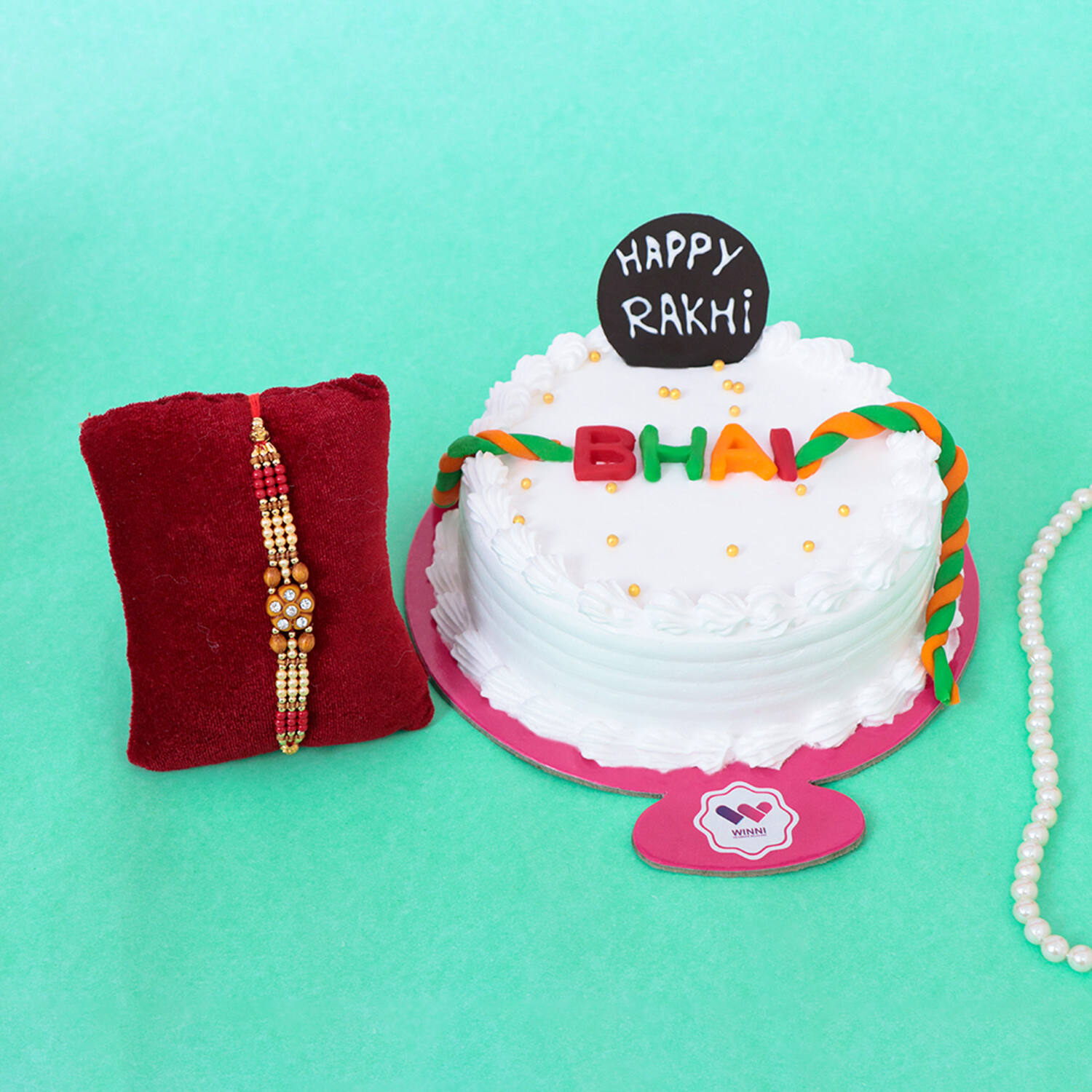 Raksha Bandhan Wishes Cake Eggless Half Kg : Gift/Send Rakhi Gifts Online  HD1114247 el |IGP.com