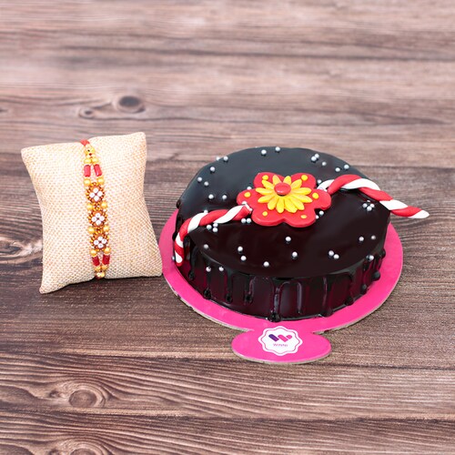 Buy Yummy Cake With Beads Rakhi