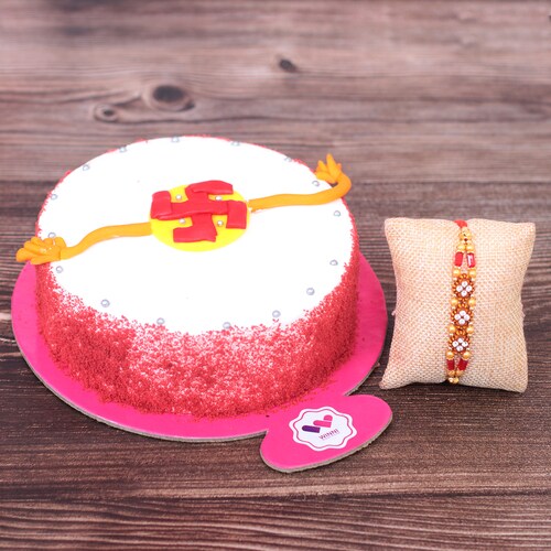 Buy Creative Cake With Small Beads Rakhi