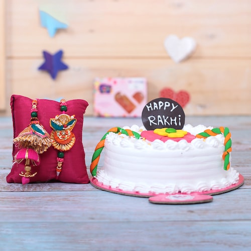 Buy Lumba Rakhi Set With Cake