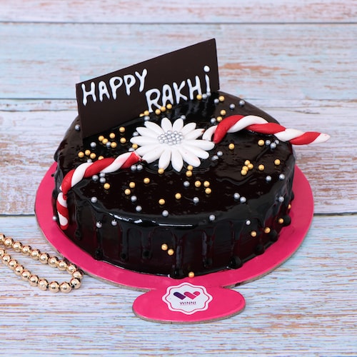 Buy Happy Chocolate Rakhi Cake