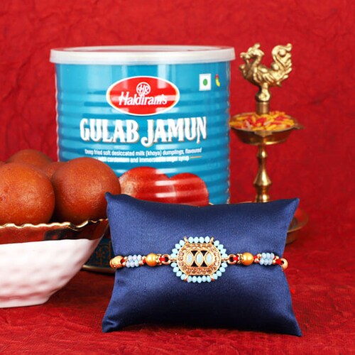 Buy Pastel Rakhi with Gulabjamun