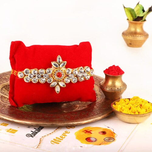 Buy Kundan Floral Rakhi
