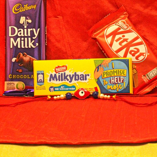 Buy Chocolate Trio with Evil Eye Rakhi