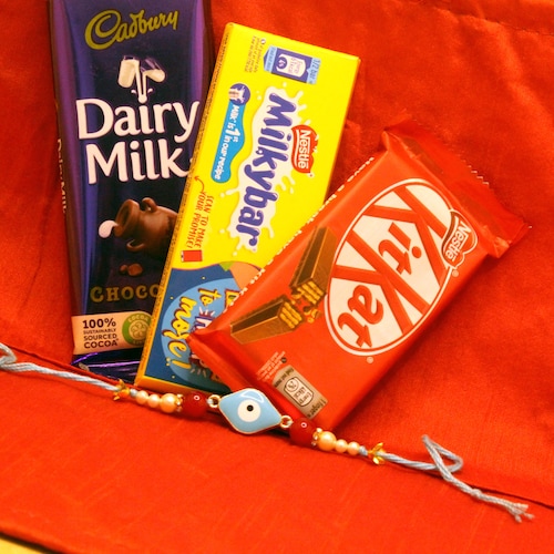 Buy Evil Eye Rakhi with 3 Chocolates