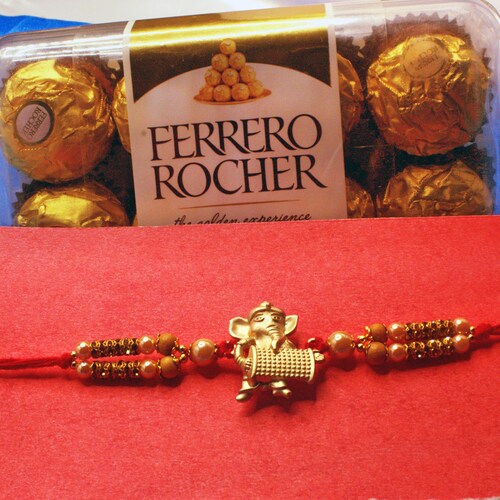 Buy Ganesha Rakhi with Ferrero