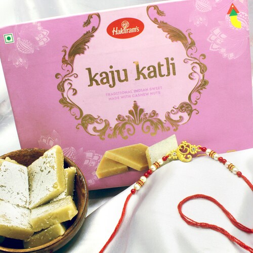 Buy Dazzling Rakhi with Kaju Katli