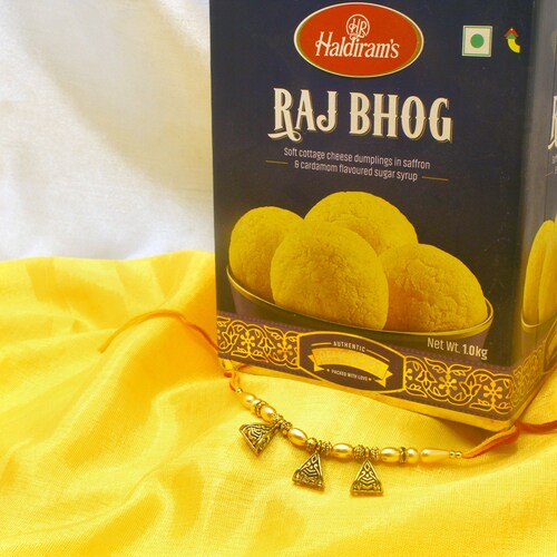 Buy Raj Bhog with Dazzling Rakhi