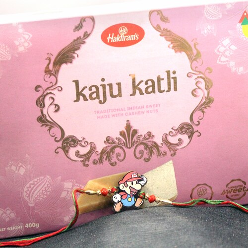Buy Elegant Rakhi with Kaju Katli