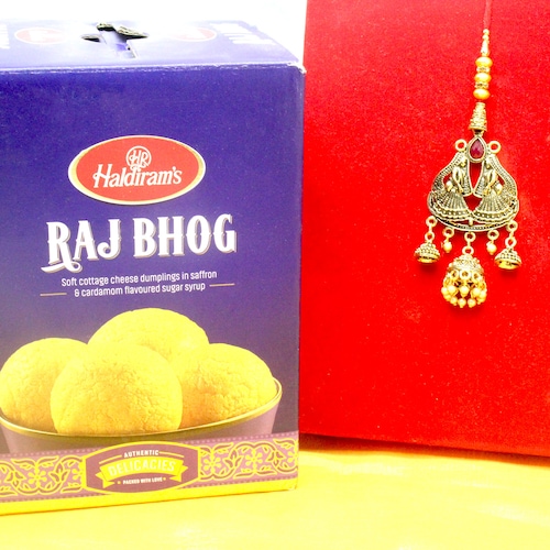 Buy Divine Lumba Rakhi with Raj Bhog