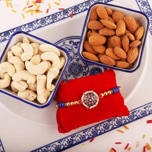 Buy Colorful Rakhi with Cashew N Almond