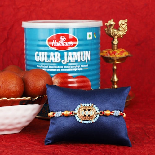 Buy Pastel Rakhi with Gulabjamun Box