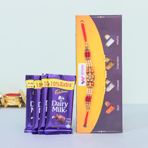 Buy Tempting Rakhis With Chocolate Greeting