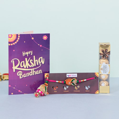 Buy Bhabhi Special Rakhi With Ferrero Rocher & Card