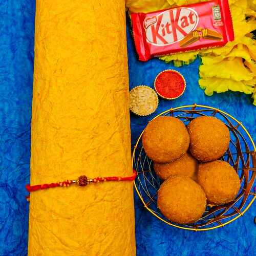 Buy Besan Ladoo Rakhi Combo