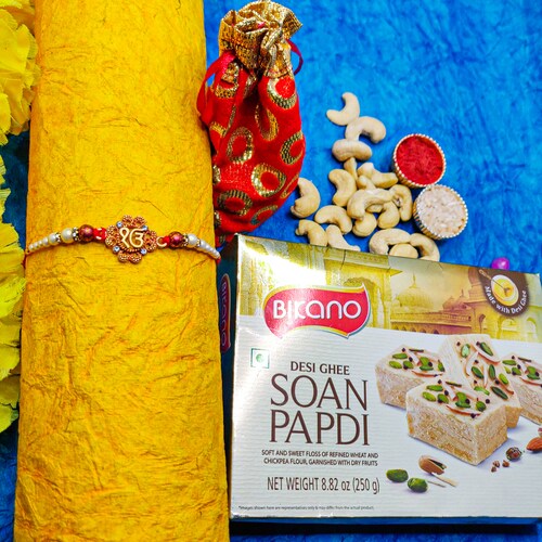 Buy Soan Papdi N Cashew Rakhi Elegance
