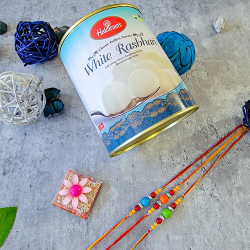 Buy Trio Shade Beads Set Of 3 With white Rasbhari