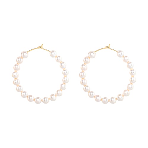 Buy Embellished Pearl Round Earrings