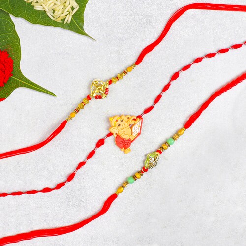 Buy Set of Three Elegant Rakhis