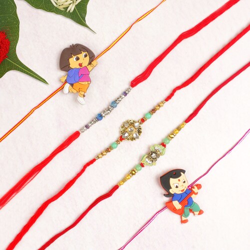 Buy Sizzling Five Set of Rakhis