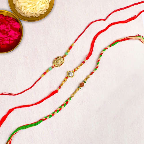 Buy Magnificent Set of Three Rakhis