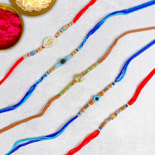 Buy Fascinating Five Set of Rakhis