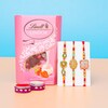 Buy Three Beaded Rakhi with Lindt Strawberries Chocolates