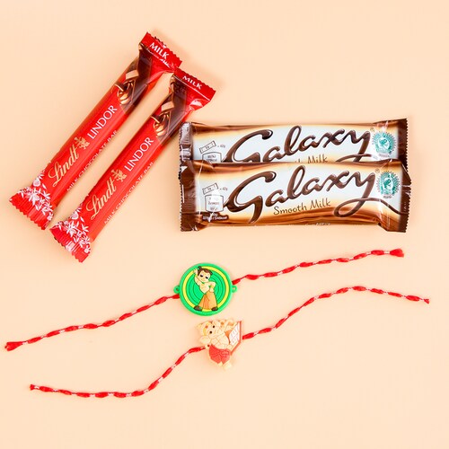 Buy Beautiful Kids Rakhis with Chocolate Bars