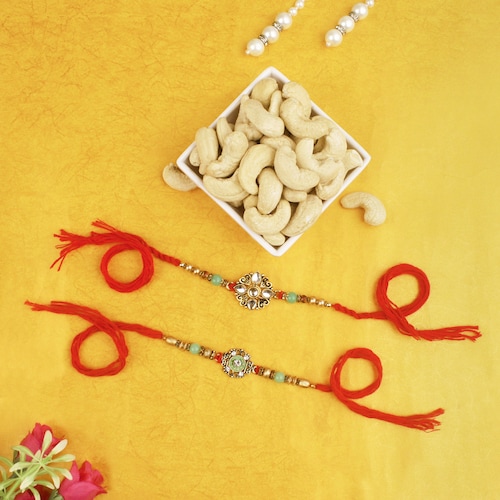 Buy Pleasant Rakhi Set with Cashew Nuts