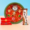 Buy Lavish Rakhi Set with Puja Thali & Chocolate